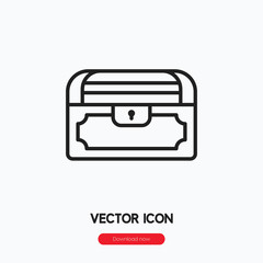 treasure icon vector. Linear style sign for mobile concept and web design. treasure symbol illustration. Pixel vector graphics - Vector.