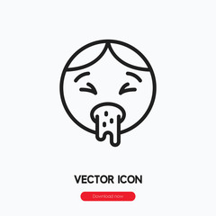 puke icon vector sign symbol