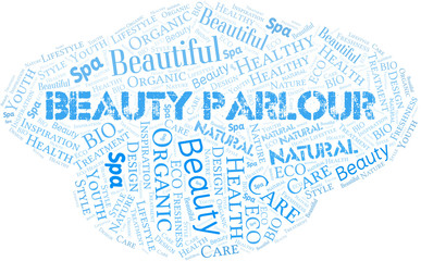 Fototapeta premium Beauty Parlour word cloud collage made with text only.