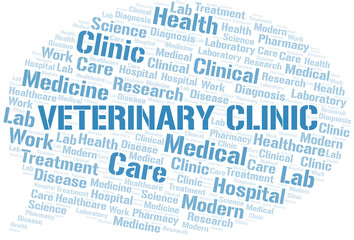 Fototapeta premium Veterinary Clinic word cloud collage made with text only.