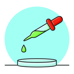 Drop Pipette. Laboratory Chemistry Science. Filled Icon Vector Design