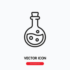 potion icon vector. Linear style sign for mobile concept and web design. potion symbol illustration. Pixel vector graphics - Vector.