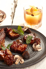 delicious artisanal whole smoked slab bacon pork belly