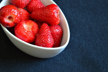 fresh strawberries in a bowl