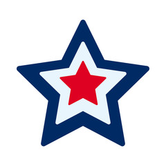 bastille day concept, star with france flag icon, flat style