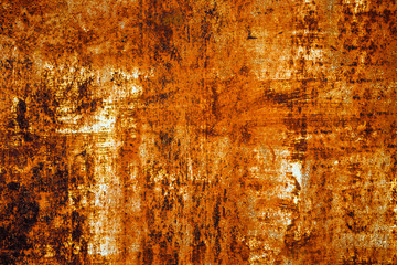 Very rusty orange old metal painted texture