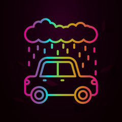 Rain car carwash cloud nolan icon Simple thin line, outline vector of Car wash icons for ui and ux, website or mobile application