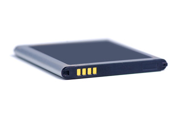 Mobile phone lithium battery on a white background isolation