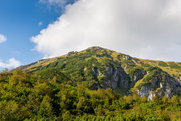 Path in the mountains leading to the top of Giewont in the Polish Tatra Mountains