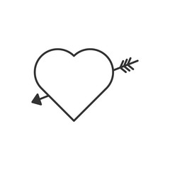 Heart with arrow icon. Love symbol modern, simple, vector, icon for website design, mobile app, ui. Vector Illustration