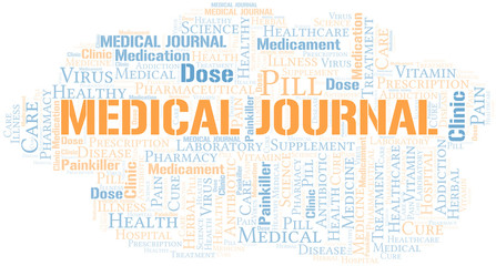 Obraz premium Medical Journal word cloud collage made with text only.