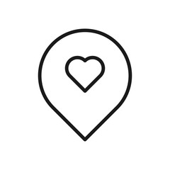 Heart in location icon. Vector Illustration