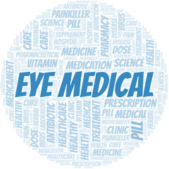 Obraz premium Eye Medical word cloud collage made with text only.