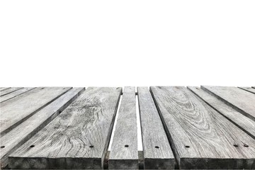 Old wooden background for montage or product presentation.Wood table isolate on white background, wood floor - Can used for display or montage or mock up your products.