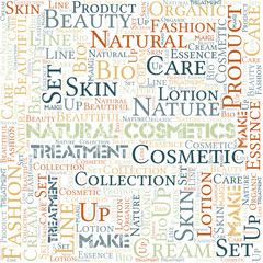 Fototapeta premium Natural Cosmetics word cloud collage made with text only.