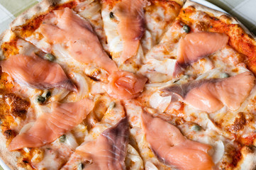 Salmone Affumicato, smoked salmon pizza