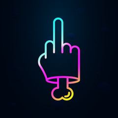 Middle finger, nasty outline nolan icon. Simple thin line, outline vector of nasty icons for ui and ux, website or mobile application