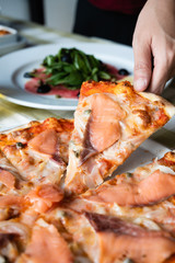 Salmone Affumicato, smoked salmon pizza