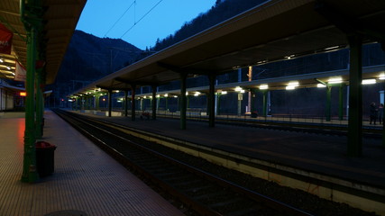 Empty train station