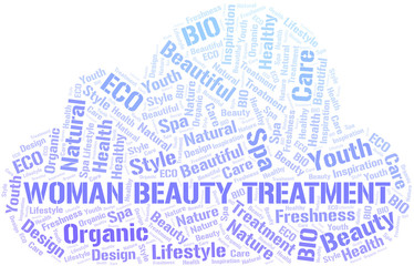 Obraz premium Woman Beauty Treatment word cloud collage made with text only.