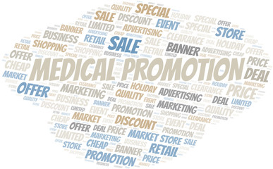 Medical Promotion word cloud collage made with text only.