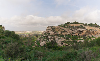 Fototapeta na wymiar Landscape with the city of Marr in Malta