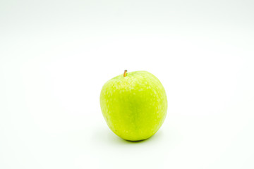 Green apple shot on a white isolated background.