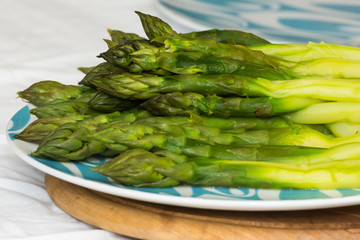 Freshly steamed asparaguse meal.