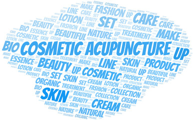 Cosmetic Acupuncture word cloud collage made with text only.