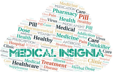 Obraz premium Medical Insignia word cloud collage made with text only.