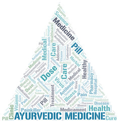 Obraz premium Ayurvedic Medicine word cloud collage made with text only.