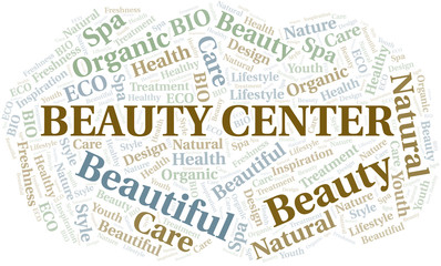 Obraz premium Beauty Center word cloud collage made with text only.