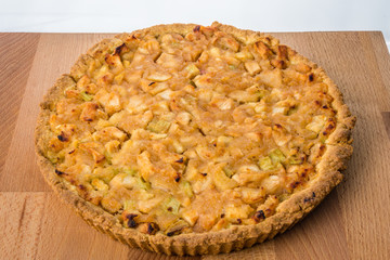 Home made apple and rhubarb pie.