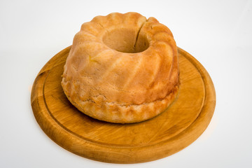 Home made bread shaped as potica cake.
