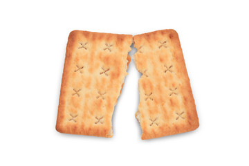 Cracker bread isolated on a white background This has clipping path.