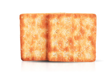 Cracker bread isolated on a white background This has clipping path.