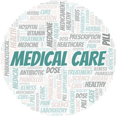 Obraz premium Medical Care word cloud collage made with text only.
