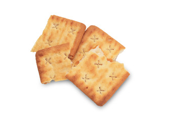 Cracker bread isolated on a white background This has clipping path.