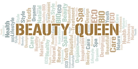 Fototapeta premium Beauty Queen word cloud collage made with text only.
