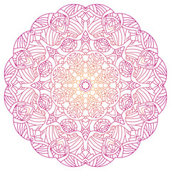 Vector round abstract circle. Mandala style. Decorative element, colored circular design element.