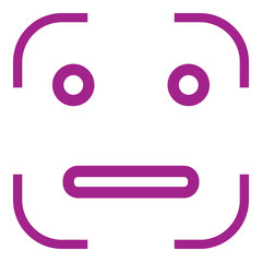 Face simple icon. Flat desing