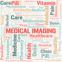 Fototapeta premium Medical Imaging word cloud collage made with text only.