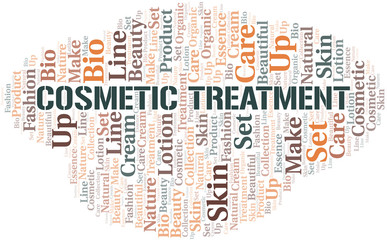 Fototapeta premium Cosmetic Treatment word cloud collage made with text only.