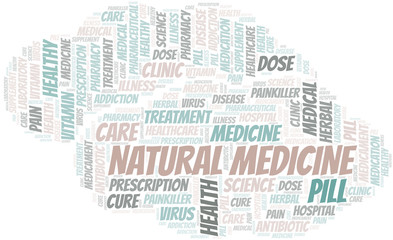 Fototapeta premium Natural Medicine word cloud collage made with text only.