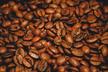 Roasted coffee beans background