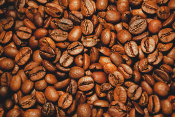 Roasted coffee beans background