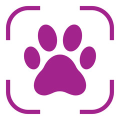 Paw simple icon. Flat desing