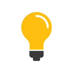 Idea icon, light bulb vector illustration. Electric lamp pictogram. Symbol of creativity and invention.