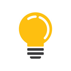 Idea icon, light bulb vector illustration. Electric lamp pictogram. Symbol of creativity and invention.