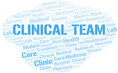 Clinical Team word cloud collage made with text only.